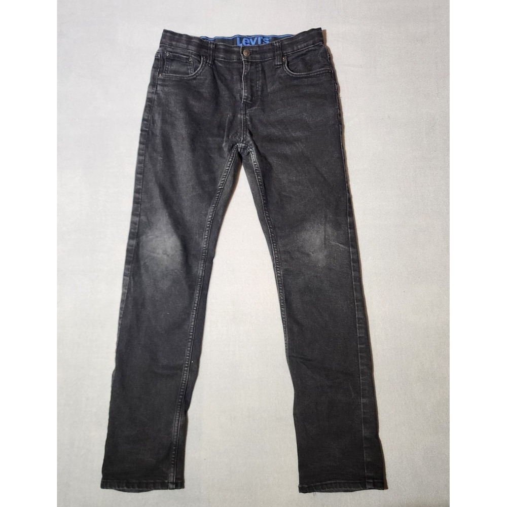 Levi's 502 Regular Taper Jeans Girls Junior 29x31‎ Black Stretch Denim Pants